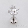 MARQUISE FLOWER HEART CUP CZ DANGLE THREADLESS (PUSH IN) 316L SURGICAL STEEL LABRET SET